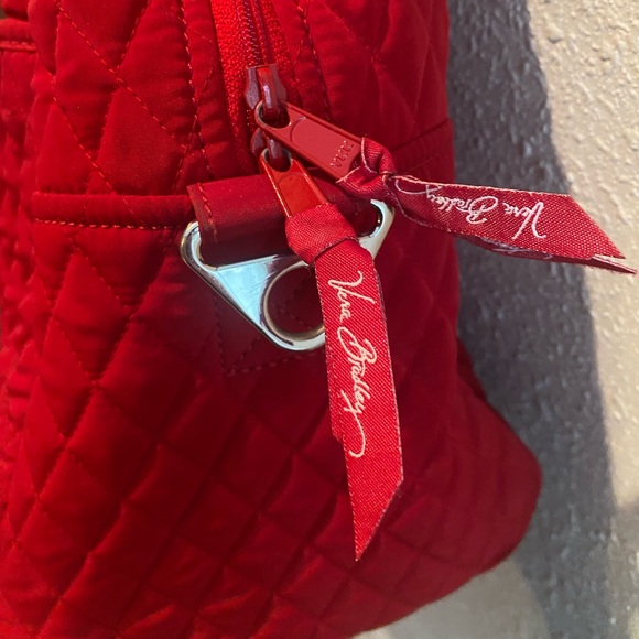 Red Quilted Vera Bradley Weekender Bag - Picture 3 of 11